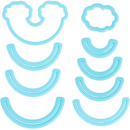 SUNNYCLUE 9Pcs Clay Cutters Set Rainbow Cloud Cutter Polymer Clay Cutting Tools Cake Decorating Sugarcraft Blue Cutter Molds Clay Plastic Clay Cutters for Polymer Clay Jewelry Making Women DIY Craft