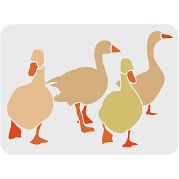 FINGERINSPIRE Duck Stencil Template 11.7x8.3 inch 4 Ducks Template Plastic Duck Flock Painting Stencil Reusable Farm Animal Stencils DIY Decor Stencil for Painting on Wood, Floor, Wall