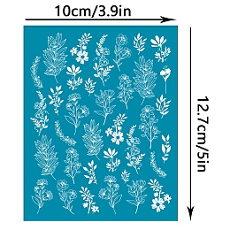 OLYCRAFT Silk Screen Printing Stencil, for Painting on Wood, DIY Decoration T-Shirt Fabric, Flower Pattern, 12.7x10cm