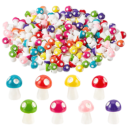 AHANDMAKER 160Pcs Mini Mushrooms Miniature Figurines, Colorful Resin Mushroom Ornaments Tiny Mushroom for Fairy Garden Accessories DIY Plant Bonsai Micro Landscape Display Home Party Desktop Ornaments