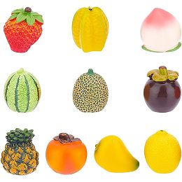 NBEADS 10 Pcs 10 Styles Artificial Fruits, Assorted Resin Fruit Display Decoration Fake Fruit Decor for Home Kitchen Party Photography Prop Wedding Decoration