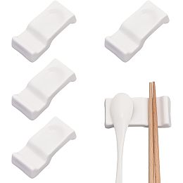 CHGCRAFT 4Pcs Ceramics Chopsticks Rests Spoon Stand Fork Holder for Chopsticks Home Decoration