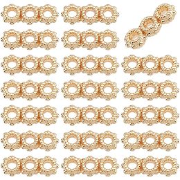 PandaHall Elite 50pcs 3 Hole Spacer Bars, Metal Spacers Bar Link Connector Beads Multi Strand Separator for DIY Multilayer Bracelet Necklace Jewelry Making, 13x5x2.5mm/0.5x0.2x0.1inch, Hole: 2mm