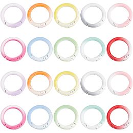 PandaHall Elite 20pcs Round Spring O Rings, 10 Colors 24.5mm Alloy Trigger Spring Keyring Buckle Snap Hooks O Rings Buckles for Keychains Bag Purse Handbag Making DIY Accessory