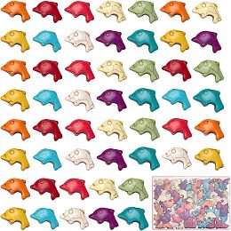 SUNNYCLUE 1 Box 100Pcs 7 Colors Dolphin Beads Turquoise Beads Bulk Sea Animal Bead Ocean Summer Hawaii Healing Bead Fish Spacer Loose Bead for Jewelry Making Necklace Bracelet Earring Women DIY Craft