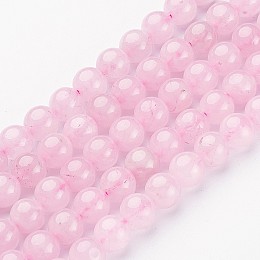 Honeyhandy Natural Rose Quartz Beads Strands, Round, 8mm, Hole: 1mm, about 46pcs/strand