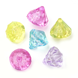 Honeyhandy Transparent Acrylic Charms, Diamond, Mixed Color, 12x11mm, Hole: 1.5mm, about 905pcs/500g