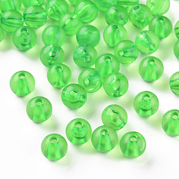 Honeyhandy Transparent Acrylic Beads, Round, Lawn Green, 8x7mm, Hole: 2mm, about 1745pcs/500g