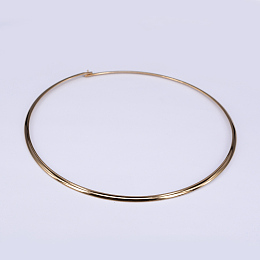 Honeyhandy 304 Stainless Steel Choker Necklaces, Rigid Necklaces, Real 18K Gold Plated, 5.31~5.55 inch(13.5~14.1cm)