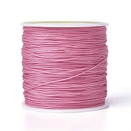 Honeyhandy Round String Thread Polyester Fibre Cords, Flamingo, 0.8mm, about 109.36 yards(100m)/roll