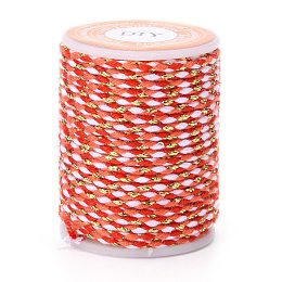 Honeyhandy 4-Ply Cotton Cord, Handmade Macrame Cotton Rope, for String Wall Hangings Plant Hanger, DIY Craft String Knitting, Orange Red, 1.5mm, about 4.3 yards(4m)/roll