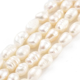 Natural Keshi Pearl Cultured Freshwater Pearl Beads Strands, Baroque Pearls, Two Sides Polished, Grade 3A+, PapayaWhip, 5~5.5mm, Hole: 0.7mm, about 24pcs/strand, 6.69 inch(17cm)