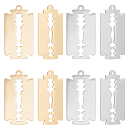 UNICRAFTALE 12Pcs 2 Colors Razor Blade Pendant 201 Stainless Steel Pendant Razor Blade Necklace Charms Blade Tag Pendant Punk Rock Jewelry Pendant Earring Pendants for Jewelry Making