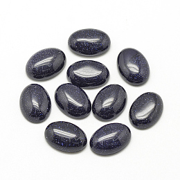 Honeyhandy Synthetic Blue Goldstone Cabochons, Dyed, Oval, 18x13x5mm