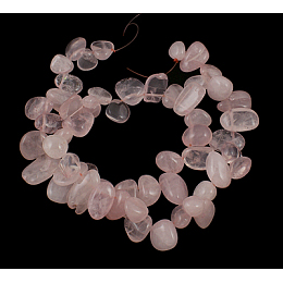 Honeyhandy Natural Rose Quartz Beads Strands, 10x8mm, Hole: 1mm