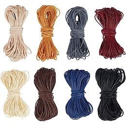 PandaHall Elite 1mm 120m/131.2 Yard Waxed Polyester Cord Flat Waxed String Wax Cord Beading Thread for Friendship Valentine's Macrame Bracelets Necklace Jewelry Making, 8 Assorted Colors