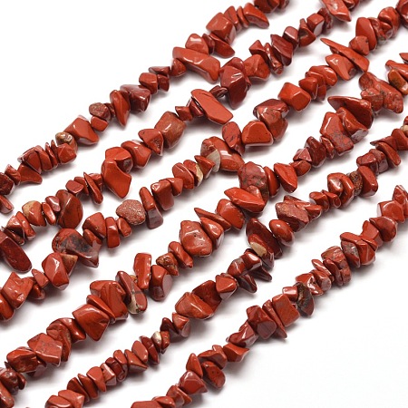 ARRICRAFT Natural Red Jasper Chip Bead Strands, 5~8x5~8mm, Hole: 1mm, about 31.5 inches