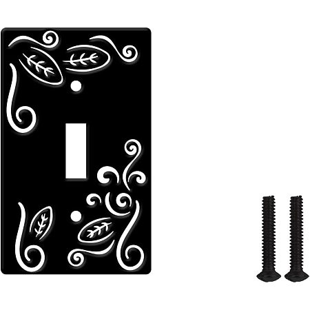 NBEADS Black Single Toggle Light Switch Plate, 2.7 × 4.5