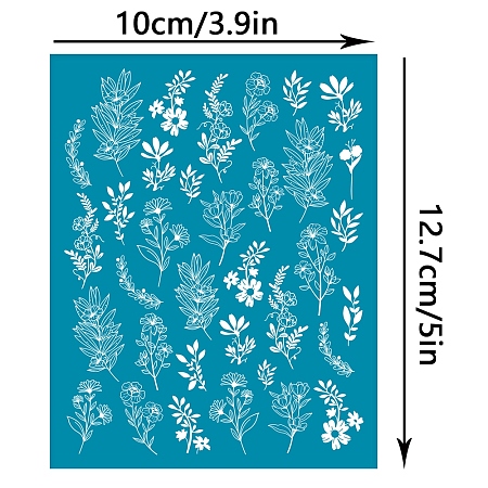 OLYCRAFT Silk Screen Printing Stencil, for Painting on Wood, DIY Decoration T-Shirt Fabric, Flower Pattern, 12.7x10cm