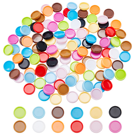 CRASPIRE 120Pcs 12 Colors ABS Plastic Loose Leaf Ring Round Binder Discs, Mushroom Hole Notebook Binding Ring Expansion Discs for Add Extra Pages, Notes or Artwork, Mixed Color, 19x5.5mm, Inner Diameter: 15.5mm, 10pcs/color