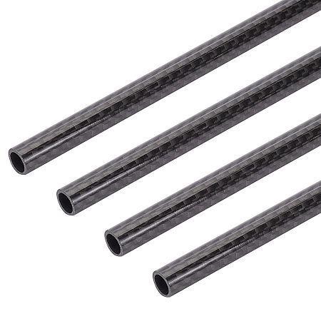 BENECREAT 4pcs Carbon Fiber Tube, 8mm(OD) x 6mm(ID) for Kite, Remote Control Aircraft, DIY Article Frame or Support Rod, Length 35cm