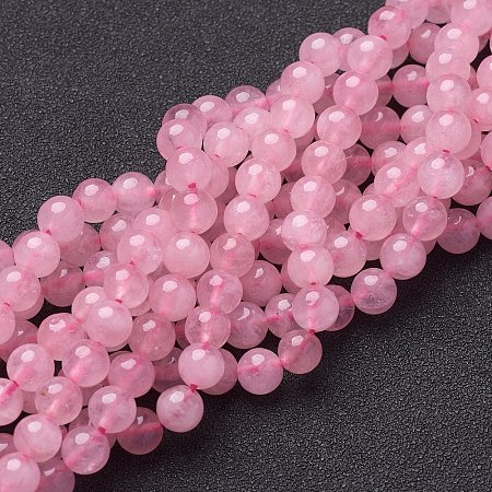 NBEADS 10 Strands 6mm Natural Rose Quartz Gemstone Beads Round Loose Beads for Bracelet Necklace Jewelry Making, 1 Strand 65pcs