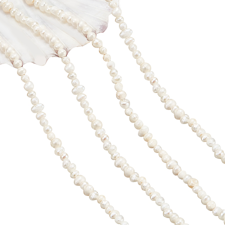 Nbeads 1 Strand Natural Cultured Freshwater Pearl Beads Strands, Rice, Seashell Color, 1.5~2x1.5~2x1.5~2mm, Hole: 0.5mm, about 216~218pcs/strand, 14.13~14.25 inch(35.9~36.2cm)