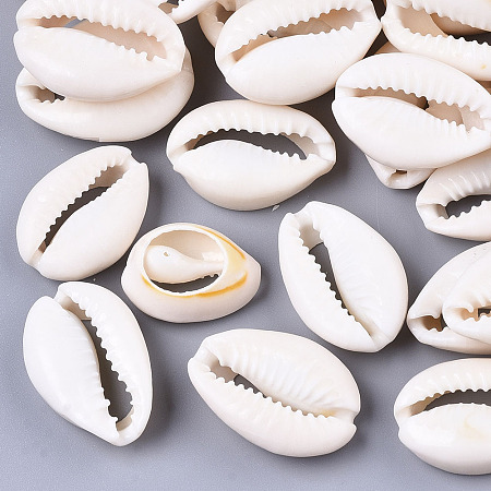 ARRICRAFT Natural Cowrie Shell Beads, No Hole/Undrilled, Creamy White, 20~28x15~20x8~9mm, about 210pcs/500g
