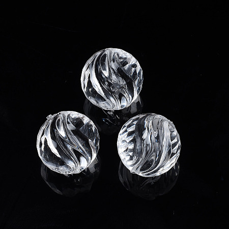 Honeyhandy Transparent Acrylic Beads, Round, Clear, 17.5x18x17.5mm, Hole: 2mm, about 173pcs/500g