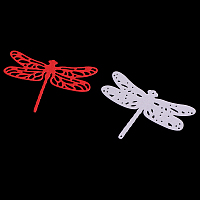 Honeyhandy Dragonfly Frame Carbon Steel Cutting Dies Stencils, for DIY Scrapbooking/Photo Album, Decorative Embossing DIY Paper Card, Matte Platinum, 5x7.1x0.08cm