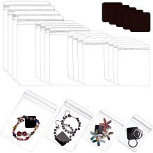 Arricraft 80 Pcs 4 Sizes Jewelry PVC Bags, Clear Zipper Lock Bags with 20 Pcs Anti Tarnish Strips Anti Oxidation Jewelry Bags for Holding Earring Ring Necklace Jewelry