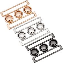 BENECREAT 3 Set 3 Colors Wide Waist Belt Eye Buckle, 2.7x1.2 Metal Hook Buckle Fastening Belt Accessories for DIY Waist Belt Hand Sewing Dress Belt Making