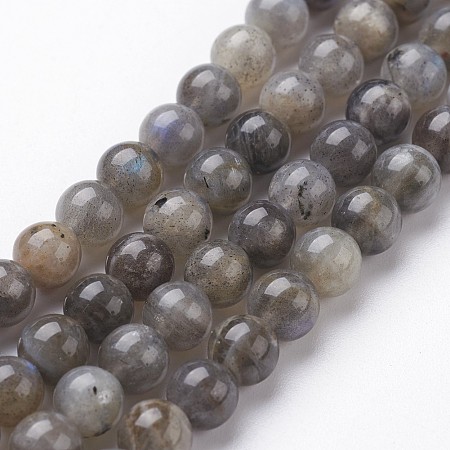 ARRICRAFT Natural Labradorite Bead Strands, Round, 8mm, Hole: 1mm, about 48pcs/strand, 15.3 inches(390mm)