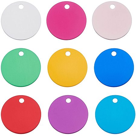 BENECREAT 45 Packs 9-Color Round Stamping Blanks, 1