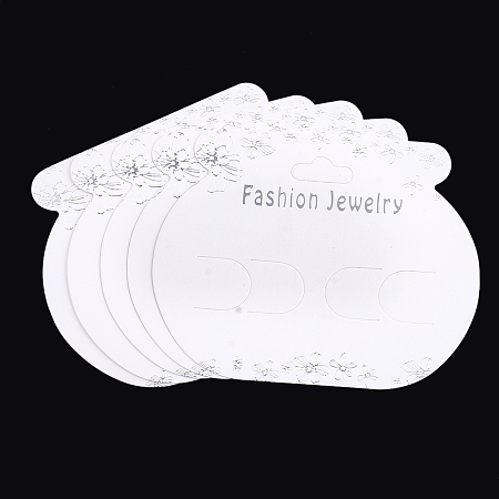Honeyhandy Cardboard Display Cards, Used For Hair Barrettes, White, 7.5x9.5x0.03cm, Hole: 18x7.5mm