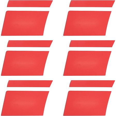 SUPERFINDINGS 12Pcs Reflective PVC Wheel Hub Stickers Car Wheel Rims Decal Red Quadrangle Self Adhesive Decal for Car Tyre Decoration
