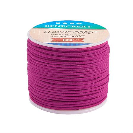 BENECREAT 2mm 55 Yards Elastic Cord Beading Stretch Thread Fabric Crafting Cord for Jewelry Craft Making (MediumVioletRed)