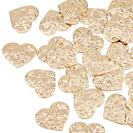 Arricraft Brass Pendants, Heart, Real 18K Gold Plated, 17x20x1.5mm, Hole: 1.4mm, 30pcs/box