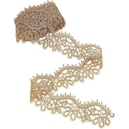 Arricraft 5 Yards Gold Vintage Embroidery Lace Trim, 1.96