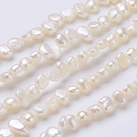 ARRICRAFT Natural Cultured Freshwater Pearl Beads Strands, Chips, Floral White, 4~6x3~4x2~3mm, Hole: 0.2mm, about 90~92pcs/strand, 14.2 inches