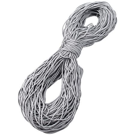 Pandahall Elite 100m 2mm Parachute Rope Paracord Polyester Ropes Spandex Accessory Cord Rope Multipurpose for Bracelets Making（Gray）