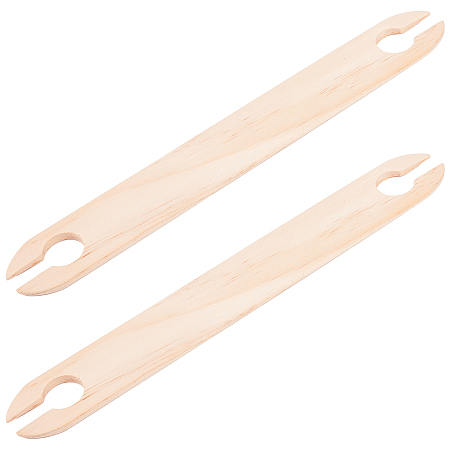 NBEADS 2 Pcs Wood Knitting Looms Shuttles, Blanched Almond Weaving Tool Wooden Weaving Shuttle Loom Machine Accessories for DIY Sweater Scarf Tapestry Weaving, 26.1x3.5x0.55cm