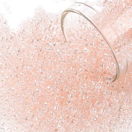 TOHO Round Seed Beads, Japanese Seed Beads, (1844) Transparent Rainbow Pink, 11/0, 2.2mm, Hole: 0.8mm, about 1110pcs/10g