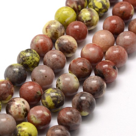 Arricraft Natural Cherry Blossom Jasper Beads Strands, Round, Colorful, 6mm, Hole: 1mm, about 60~66pcs/strand, 15~15.7 inches