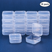 BENECREAT 6 Pack Clear Plastic Box Clear Storage Case Collection Organizer Container with Hinged Lid and Hangers For Organizing Small Parts Office Supplies Clip 3.93x2.75x1.3 Inches 