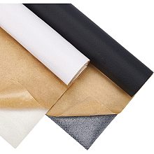 BENECREAT 2 Roll Black/White 12"x24" Self-Adhesive Leather Repair Patch Litchi Texture Faux Leather for Sofas, Car Seats Hand Bags Jackets, 0.8mm