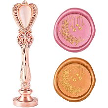 CRASPIRE Wax Seal Stamp Moon Flower Vintage Wax Sealing Stamps Retro 25mm Removable Brass Head Rose Alloy Handle for Envelopes Invitations Wine Packages Greeting Cards Weeding