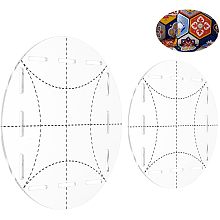 Arricraft 2 Pcs Quilt Circle Template, 5/10 Inch Round Acrylic Circle Ruler Handmade Quilting and Precut Squares Circles Fabric Supplies for Patchwork Sewing Cutting Craft DIY Tools