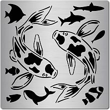 CREATCABIN Fish Metal Stencils Die Cuts Plaques Cutting Dies Animals Template Tool for Painting DIY Scrapbooking Craft Photo Album Decorative Embossing Wood Burning Making 6.3 x 6.3 Inch