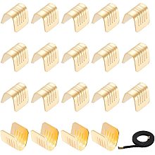 CHGCRAFT 20Pcs 3D Printer Buckle Brass Folding Crimp Ends Caps Wire Cable Connector for Belt Terminal Clips 3D Printer, Fit 4mm Cord